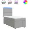 Image de vidaXL Lit boxspring avec matelas gris clair 80x200 cm Tissu