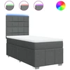 Image de vidaXL Lit boxspring avec matelas gris foncé 80x200 cm Tissu