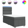 Image de vidaXL Lit boxspring avec matelas gris foncé 80x200 cm Tissu