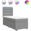 Image de vidaXL Lit boxspring avec matelas gris clair 80x200 cm Tissu