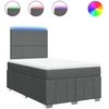 Image de vidaXL Lit boxspring avec matelas gris foncé 120x200 cm Tissu