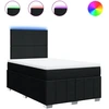 Image de vidaXL Lit boxspring avec matelas noir 120x200 cm Tissu