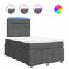 Image de vidaXL Lit boxspring avec matelas gris foncé 120x200 cm Tissu