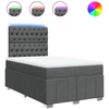 Image de vidaXL Lit boxspring avec matelas gris foncé 120x200 cm Tissu