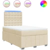 Image de vidaXL Lit Boxspring avec matelas Crème 120x200 cm Tissu