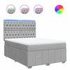 Image de vidaXL Lit boxspring avec matelas gris clair 140x190 cm Tissu