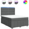Image de vidaXL Lit boxspring avec matelas gris foncé 140x190 cm Tissu