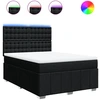 Image de vidaXL Lit boxspring avec matelas noir 140x190 cm Tissu