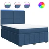 Image de vidaXL Lit boxspring avec matelas bleu 140x200 cm Tissu