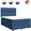 Image de vidaXL Lit boxspring avec matelas bleu 140x200 cm Tissu