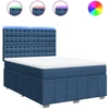 Image de vidaXL Lit boxspring avec matelas bleu 140x200 cm Tissu