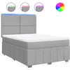 Image de vidaXL Lit boxspring avec matelas gris clair 160x200 cm Tissu