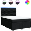 Image de vidaXL Lit boxspring avec matelas noir 160x200 cm Tissu
