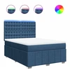 Image de vidaXL Lit boxspring avec matelas bleu 160x200 cm Tissu
