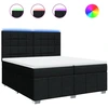 Image de vidaXL Lit boxspring avec matelas noir 200x200 cm tissu