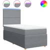 Image de vidaXL Lit boxspring avec matelas gris clair 80x200 cm Tissu