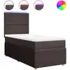 Image de vidaXL Lit boxspring avec matelas brun foncé 80x200 cm Tissu