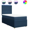 Image de vidaXL Lit boxspring avec matelas bleu 80x200 cm Tissu