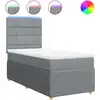 Image de vidaXL Lit boxspring avec matelas gris clair 80x200 cm Tissu