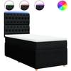 Image de vidaXL Lit boxspring avec matelas noir 80x200 cm tissu