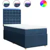 Image de vidaXL Lit boxspring avec matelas bleu 80x200 cm Tissu