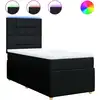 Image de vidaXL Lit boxspring avec matelas noir 90x190 cm Tissu