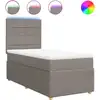 Image de vidaXL Lit boxspring avec matelas Taupe 90x190 cm Tissu