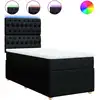 Image de vidaXL Lit boxspring avec matelas noir 90x190 cm Tissu