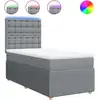 Image de vidaXL Lit boxspring avec matelas gris clair 90x190 cm Tissu