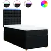 Image de vidaXL Lit boxspring avec matelas noir 90x190 cm Tissu
