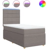 Image de vidaXL Lit boxspring avec matelas Taupe 90x200 cm Tissu