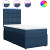 Image de vidaXL Lit boxspring avec matelas bleu 90x200 cm Tissu