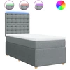 Image de vidaXL Lit boxspring avec matelas gris clair 90x200 cm Tissu