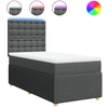 Image de vidaXL Lit boxspring avec matelas gris foncé 90x200 cm Tissu