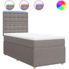 Image de vidaXL Lit boxspring avec matelas Taupe 90x200 cm Tissu