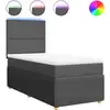Image de vidaXL Lit boxspring avec matelas gris foncé 100x200 cm Tissu