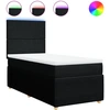 Image de vidaXL Lit boxspring avec matelas noir 100x200 cm tissu