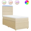 Image de vidaXL Lit boxspring avec matelas Crème 100x200 cm Tissu