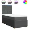 Image de vidaXL Lit boxspring avec matelas gris foncé 100x200 cm Tissu