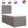 Image de vidaXL Lit boxspring avec matelas Taupe 100x200 cm Tissu