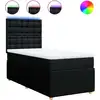 Image de vidaXL Lit boxspring avec matelas noir 100x200 cm tissu