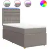 Image de vidaXL Lit boxspring avec matelas Taupe 100x200 cm Tissu