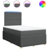 Image de vidaXL Lit boxspring avec matelas gris foncé 120x190 cm Tissu