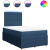 Image de vidaXL Lit boxspring avec matelas bleu 120x190 cm Tissu