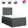 Image de vidaXL Lit boxspring avec matelas gris foncé 120x190 cm Tissu