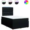 Image de vidaXL Lit boxspring avec matelas noir 120x190 cm Tissu