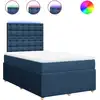 Image de vidaXL Lit boxspring avec matelas bleu 120x190 cm Tissu