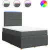 Image de vidaXL Lit boxspring avec matelas gris foncé 120x200 cm Tissu