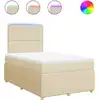 Image de vidaXL Lit Boxspring avec matelas Crème 120x200 cm Tissu