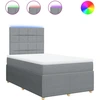 Image de vidaXL Lit boxspring avec matelas gris clair 120x200 cm Tissu
